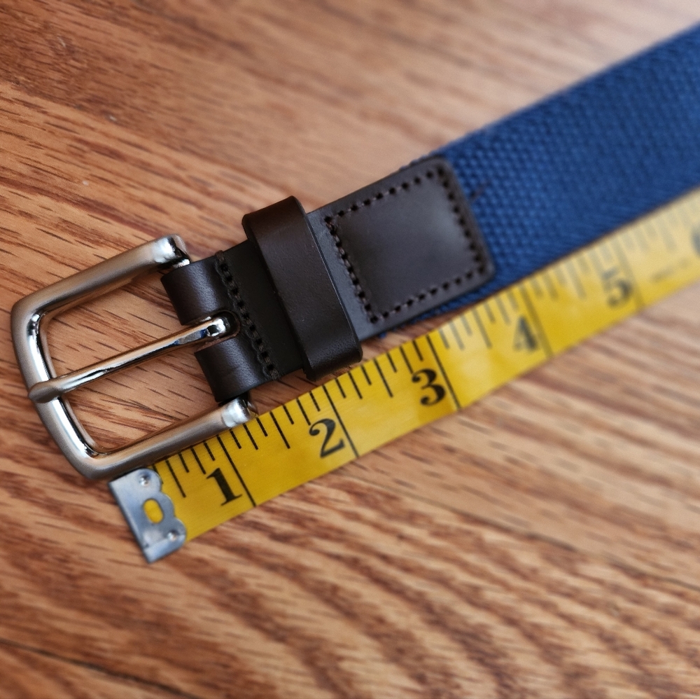 Vineyard Vines Belt Leather Trim Solid Brass Buckle Size 30 - Picture 9 of 13
